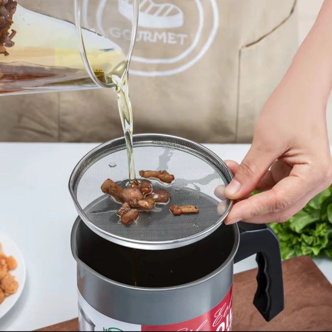 1.4L Stainless Steel Oil Filter Sieve for Reusable Cooking Oil Kitchen Kitchen Tools & Utensils