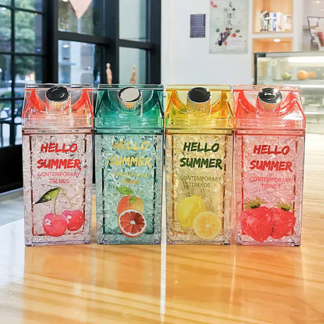 Hello Summer" Acrylic Smoothie/Party Cups with Straw | 600ml | Available in 3 Fun Shapes- Furaha Finds Kenya