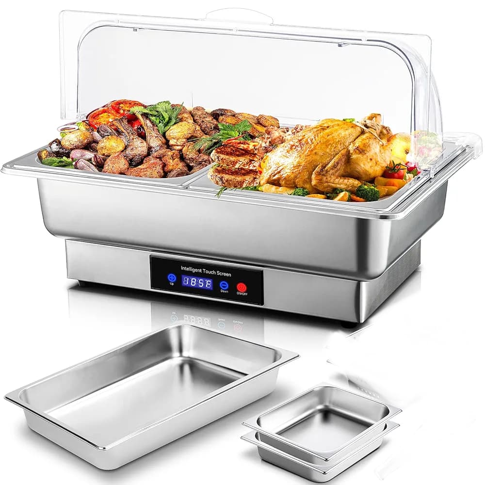 Electric Chaffing Dish – Stainless Steel Food Warmer with Heat Control
