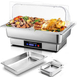 Electric Chaffing Dish – Stainless Steel Food Warmer with Heat Control