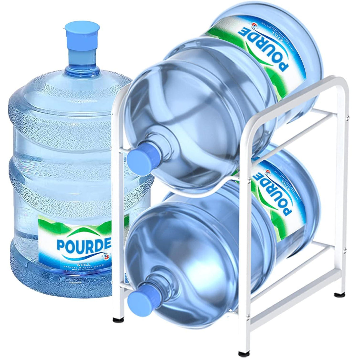 2 Layer Water Bottle Rack Sturdy Storage Organizer