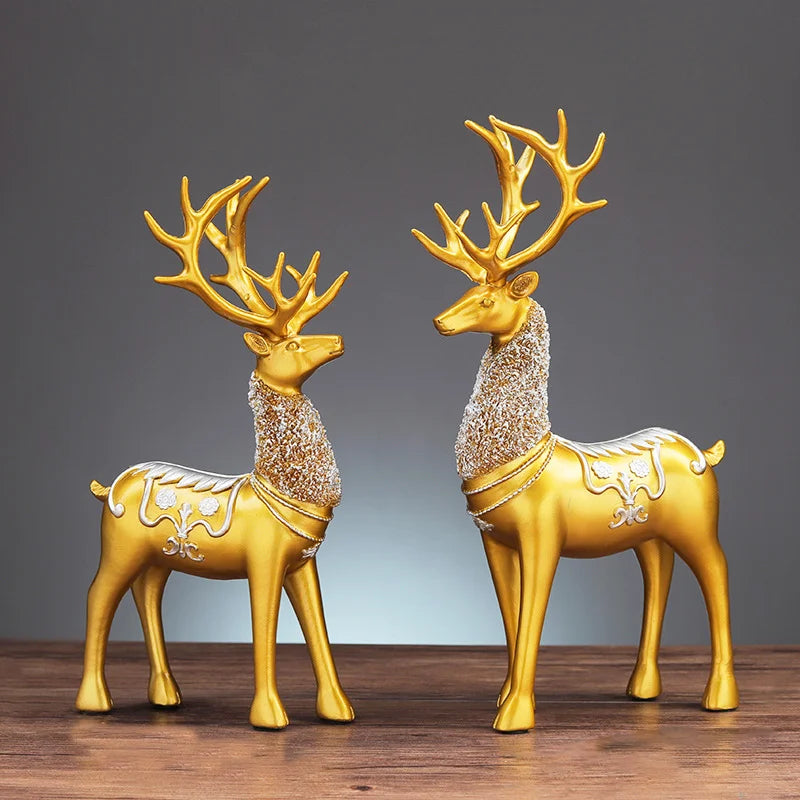 2 Packs Luxury Deer Ornaments Nordic Modern Home Décor