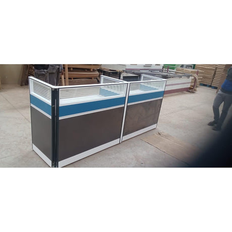 2-Person Office Workstation Desk with Privacy Panels – Modern Modular Design