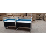 2-Person Office Workstation Desk with Privacy Panels – Modern Modular Design