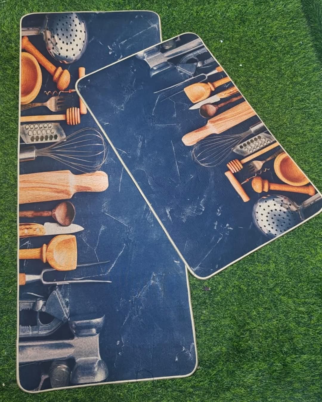 2-Piece Big Size Kitchen Mats Super Antislip Rubber Bottom (45x120cm + 45x80cm)