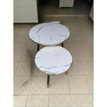2 Piece Marble-Top Coffee Table Set White & Gold Modern Living Room Accent Coffee Tables Coffee Tables