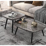 2-Piece Modern Coffee Table Set – Stylish Living Room Tables (Black, Grey & Coffee Finish)