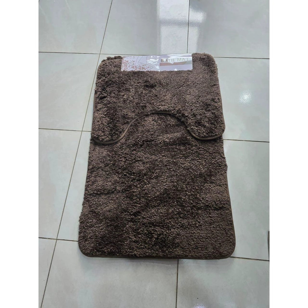 2-Piece Thick Microfibre Bathmat & Toilet Mat Set – Ultra Soft & Luxury Feel Bath Mats & Rugs