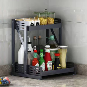 2 Tier Multifunctional Foldable Kitchen Spice Rack Storage and organization Storage Hooks & Racks
