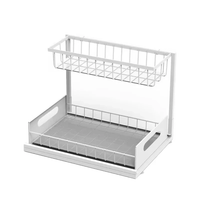 2 Tier Multipurpose Metal Organizer with Slide Rails Kitchen organizer