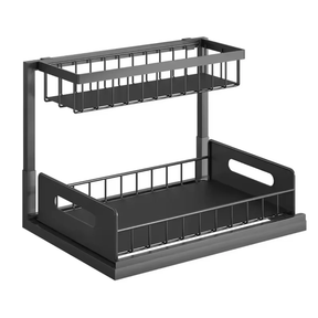 2 Tier Multipurpose Metal Organizer with Slide Rails Kitchen organizer