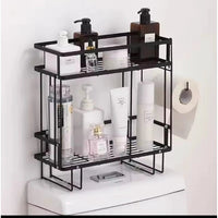 2 Tier Space-Saving Over the Toilet Storage Rack No-Drill Organizer Storage rack Over-the-Toilet Caddies