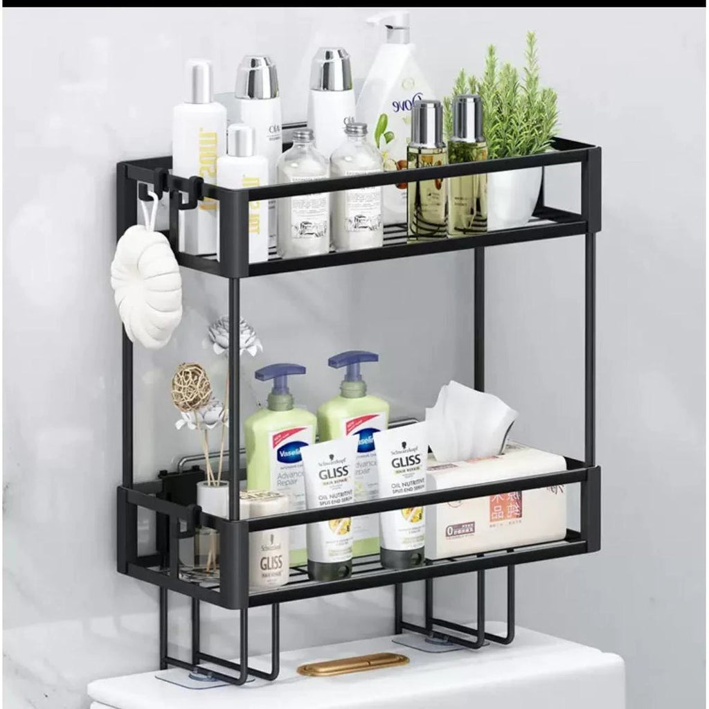 2 Tier Space-Saving Over the Toilet Storage Rack No-Drill Organizer Storage rack Over-the-Toilet Caddies