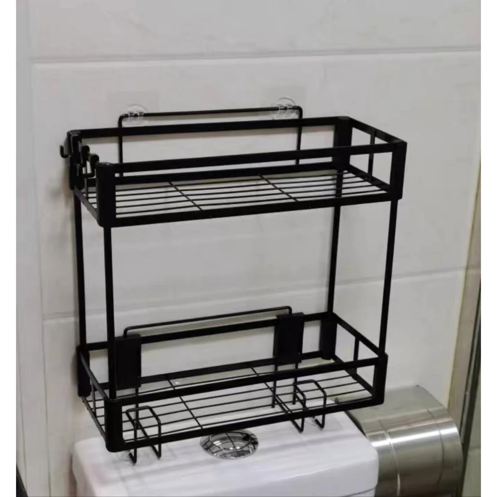 2 Tier Space-Saving Over the Toilet Storage Rack No-Drill Organizer Storage rack Over-the-Toilet Caddies