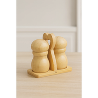 2 in 1 Bamboo Salt Shakers with Dual Compartment Design kitchen and dinning Condiment Dispensers