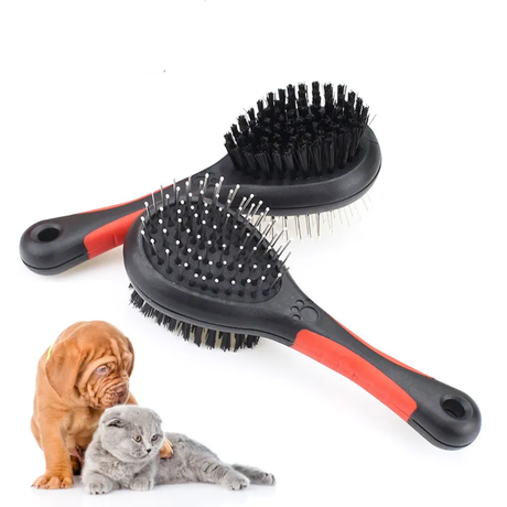 2 in 1 Cat & Dog Grooming Brush Self Cleaning Slicker & Pet Hair Remover for All Breeds