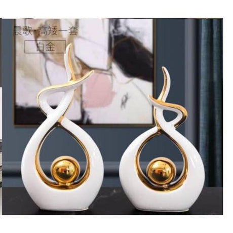 2 in 1 European Ceramic Decor | Decorative Figurines | Home & Office Decor | Ceramic Decorative Piece