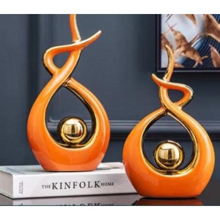 2 in 1 European Ceramic Decor | Decorative Figurines | Home & Office Decor | Ceramic Decorative Piece