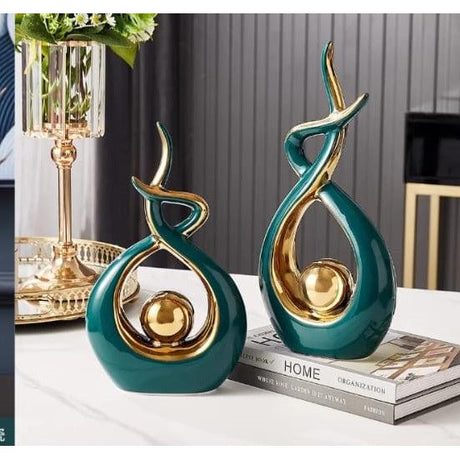 2 in 1 European Ceramic Decor | Decorative Figurines | Home & Office Decor | Ceramic Decorative Piece