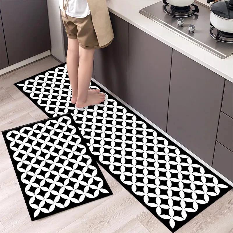 2 in 1 Kitchen Antisllip Mats Set Large and Medium Sizes, Durable and Safe Kitchen Mats Security Safe Accessories