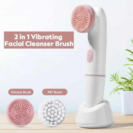 2 in 1 Sonic Facial Cleaning & Ingredients Brush Deep Cleansing and Skincare Tool