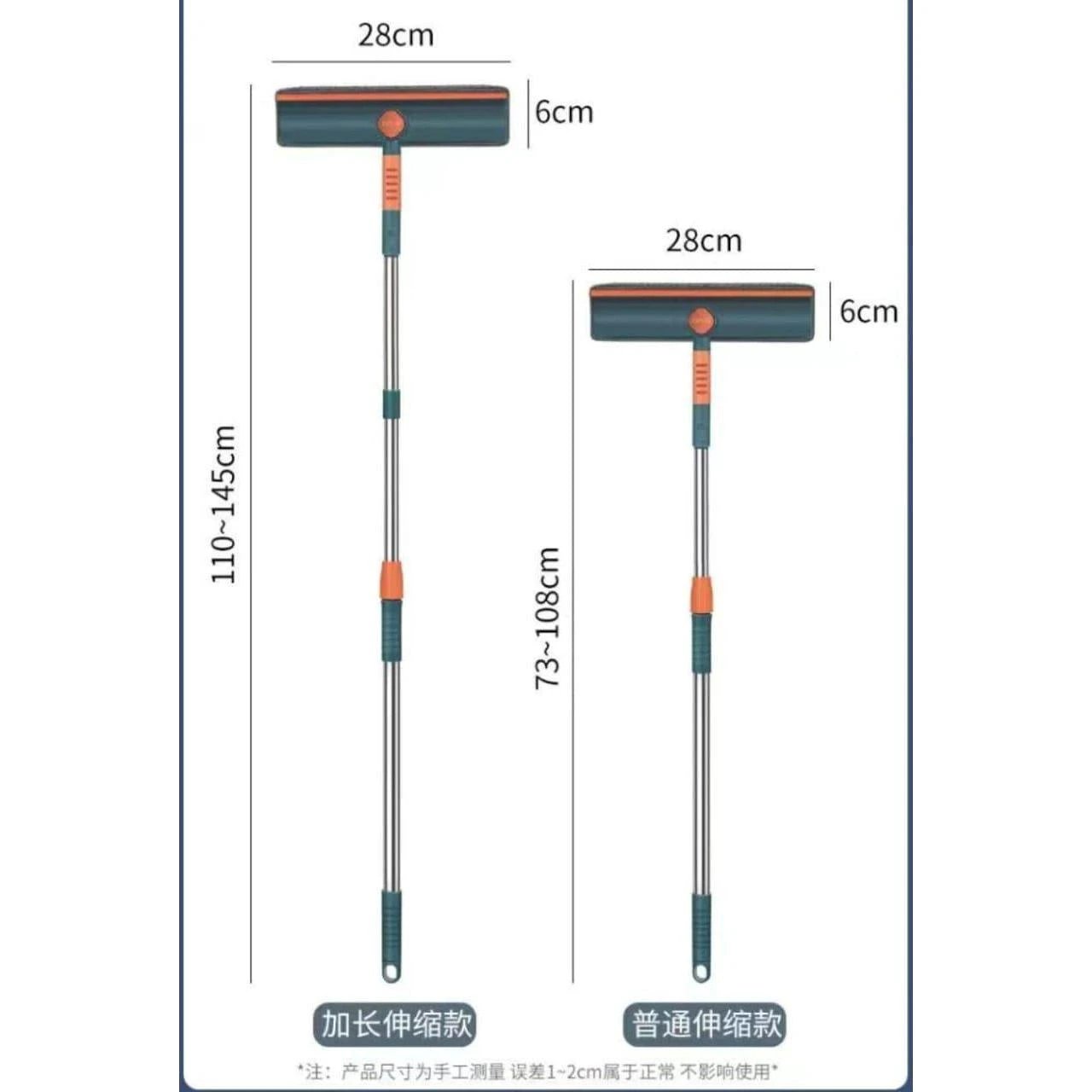 2-in-1 Telescopic Window Cleaner & Wall Mop – Rotatable Head, Extendable to 145cm Window Cleaner Mops