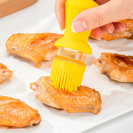 2 in 1 Transparent Glass Multifunctional Oil Dispenser with BBQ Brush