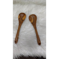 2 pcs Mahogany Wooden Kitchen Utensil Cooking Set Durable & Eco Friendly Cooking Tools Cooking Stick Black November Kitchen Utensil Sets