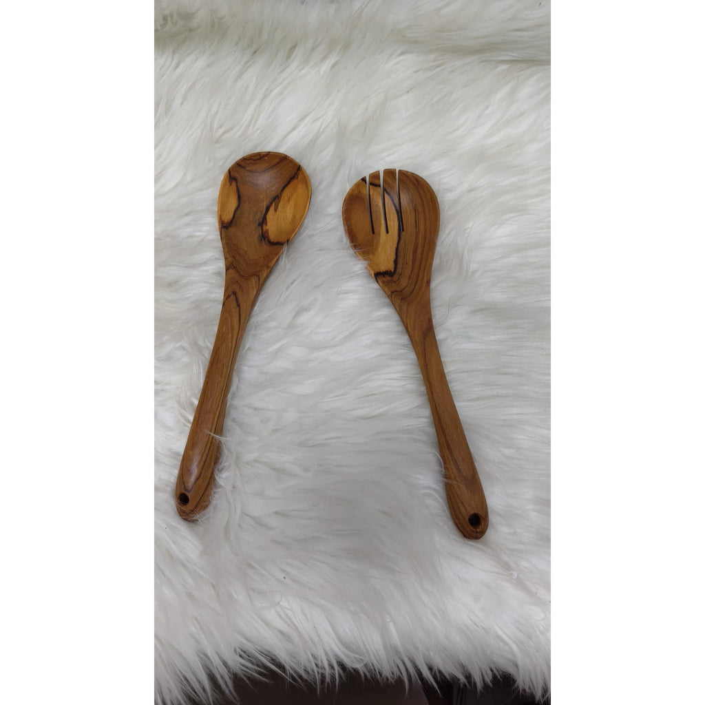 2 pcs Mahogany Wooden Kitchen Utensil Cooking Set Durable & Eco Friendly Cooking Tools Cooking Stick Black November Kitchen Utensil Sets
