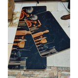 2 pcs Set,Kitchen Floor Mats, Kitchen Rugs,Non Slip, Different Sizes, Variety Floor Mats,45 cm *120cm + 45 cm * 80 cm,with Rubber Bottom Kitchen Linen Sink Mats & Grids