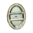 20 Piece 36cm Oval Stainless Steel Pav Bhaji Plates Set | 3 Compartment Partition Plates | Durable & Stackable