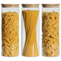 2000ml Glass Spaghetti and Cereal Storage Jar with Bamboo Lid Glass storage jar Food Storage Containers