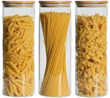 2000ml Glass Spaghetti and Cereal Storage Jar with Bamboo Lid