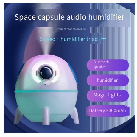 220ml Space Capsule Humidifier | Rechargeable Mini Humidifier with Night Light