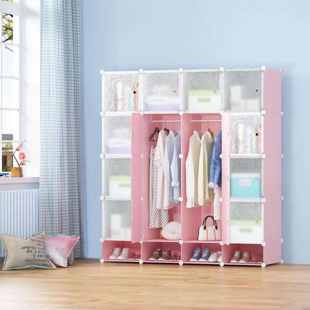 4 Column Plastic Wardrobe |  156cm (Height) x 39cm (Width) x 183cm (Length)