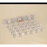 24 Clip Multifunction Wall Folding Cloth Hanger – Windproof Drying Rack for Socks & Baby Clothes