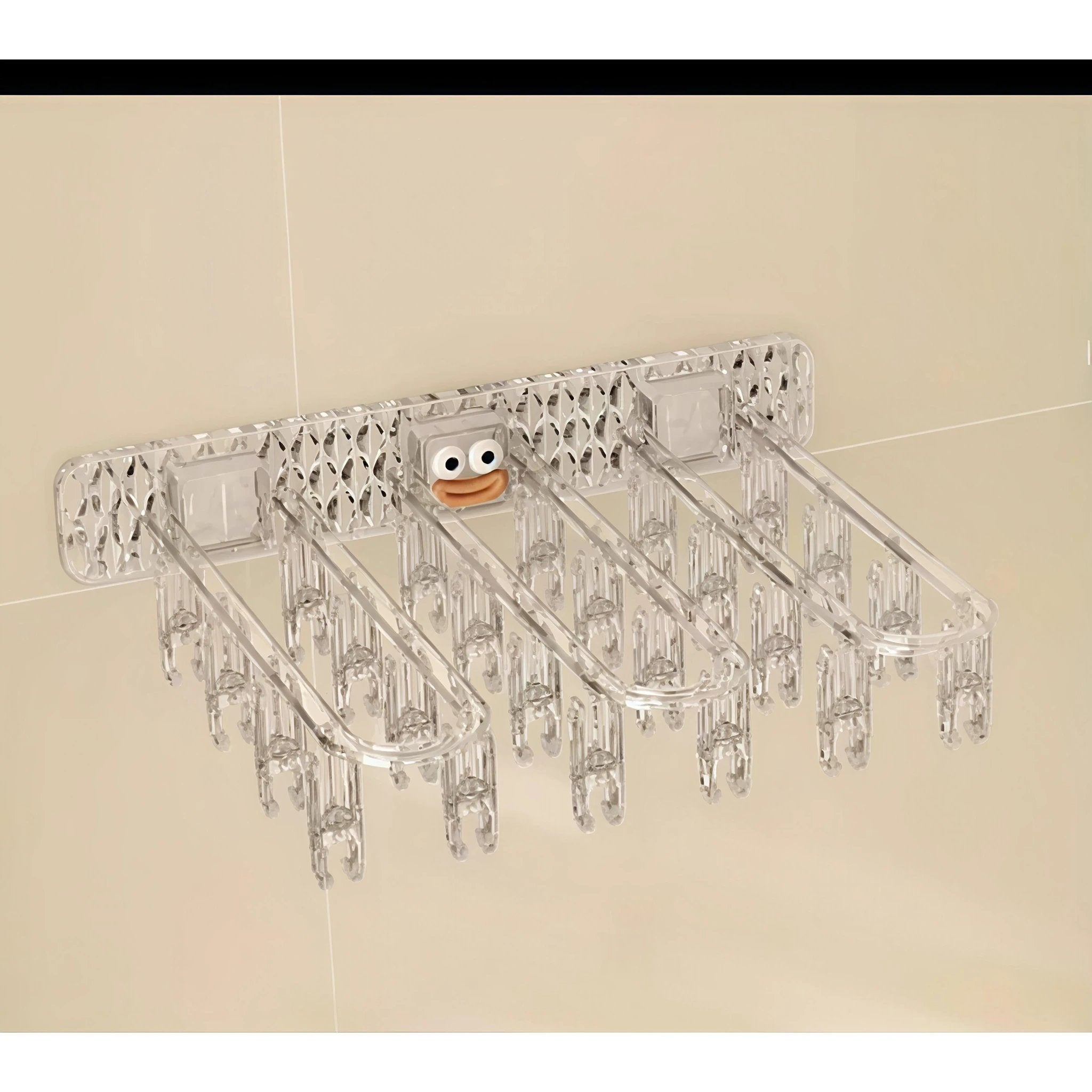24 Clip Multifunction Wall Folding Cloth Hanger – Windproof Drying Rack for Socks & Baby Clothes Hangers & Hooks Hangers