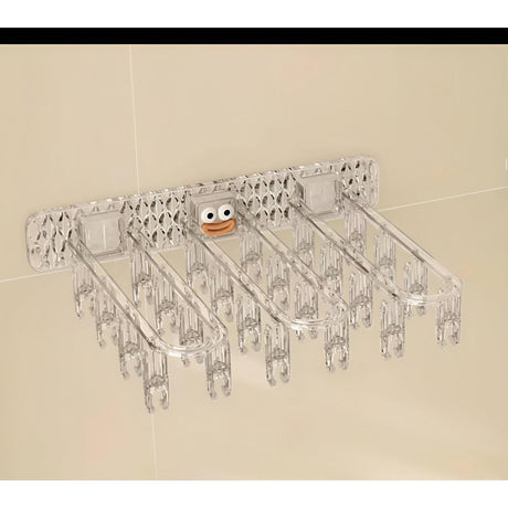 24 Clip Multifunction Wall Folding Cloth Hanger – Windproof Drying Rack for Socks & Baby Clothes