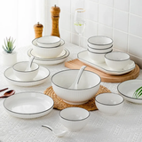 24 PCS Trendy White Dinner Set Elegant and Timeless Tableware Dinner set Dinnerware Sets