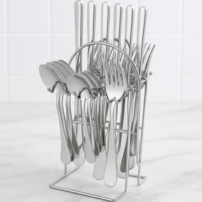 24 Piece Cutlery set with Stand Cutlery holder Flatware Sets
