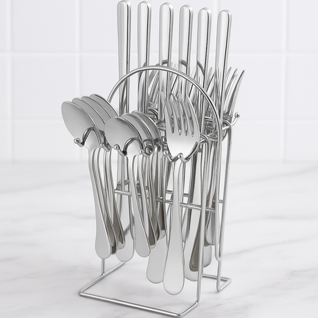 24 Piece Cutlery Set with Stand