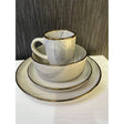 24 Piece Marble Effect Ceramic Dinner Set Plates Bowls Cups & Side Plates Tableware Dinnerware Sets