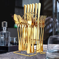 24pcs Gold Cutlery Set – Spoons, Forks and Knives Kitchen Tools&Utensils Kitchen Tools & Utensils