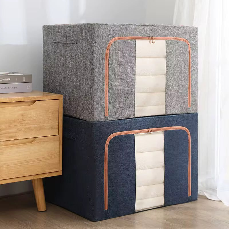 100L Foldable Zipped Closet Organizer – Large Capacity Storage Box