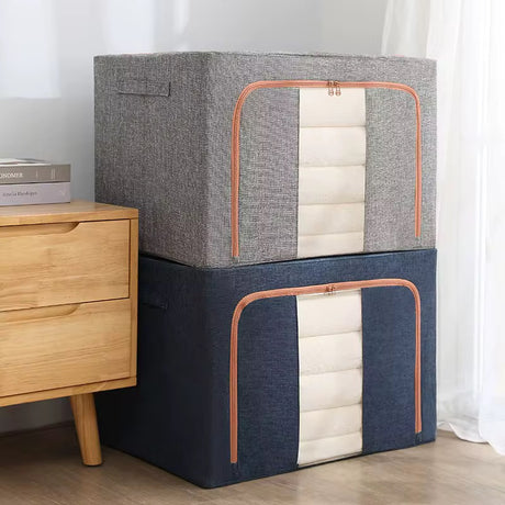 100L Foldable Zipped Closet Organizer – Large Capacity Storage Box