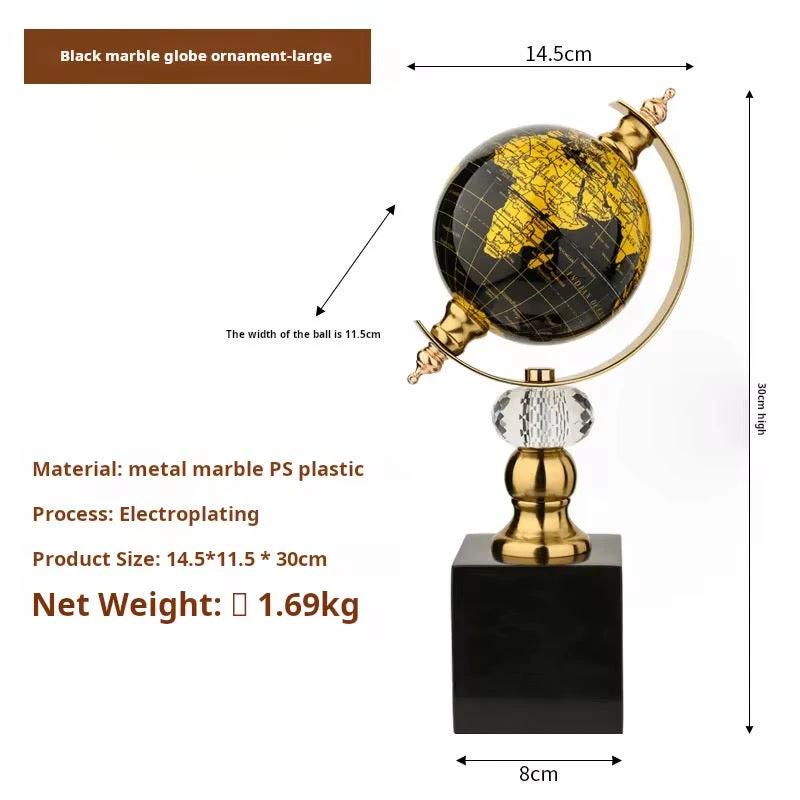 World Globe Marble Base Ornament – Luxe Decor Statement Decor