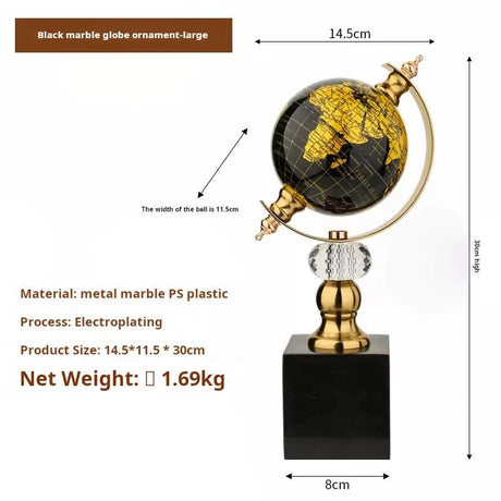 World Globe Marble Base Ornament – Luxe Decor Statement Decor