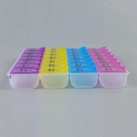 28 Grid Plastic Tablets Organizer Planner | 7 Day Organizer with Snap Lids | Weekly Reminder Health and Wellness Medicine & Drugs
