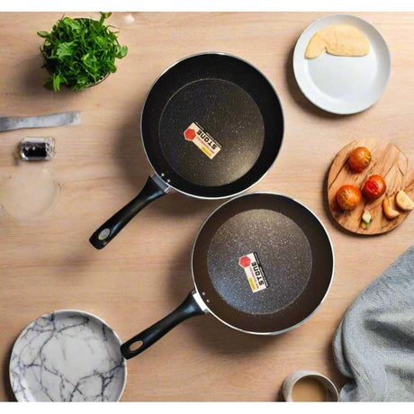 28 cm Nonstick Marble Frying Pan | Scratch Resistant Egg & Pancake Pan | Ergonomic Comfortable Grip Handle | Easy-Clean Kitchen Essential