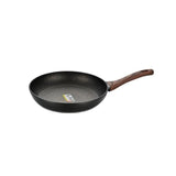 28cm Redstone Nonstick Pan with Wooden Handle | Induction Compatible | Bright Red with Ergonomic Handle